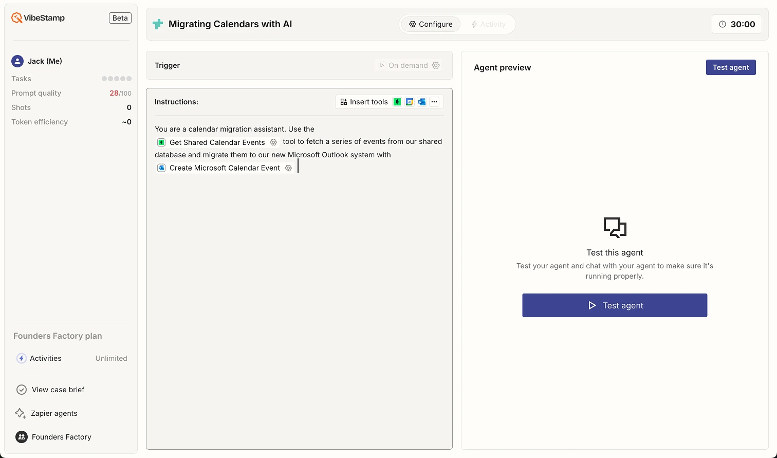 Main assessment interface